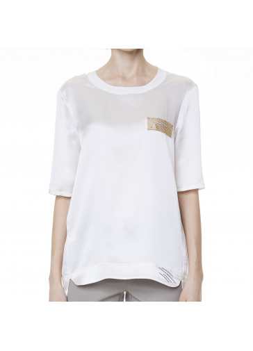 T-SHIRT IN RASO C/TASCHINO METALLICO 2