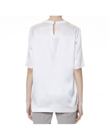 T-SHIRT IN RASO C/TASCHINO METALLICO