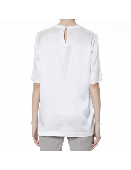 T-SHIRT IN RASO C/TASCHINO METALLICO