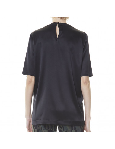 T-SHIRT IN RASO C/TASCHINO METALLICO