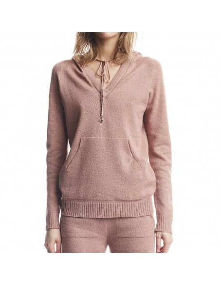 FELPA IN MAGLIA LUREX CON BORCHIETTE