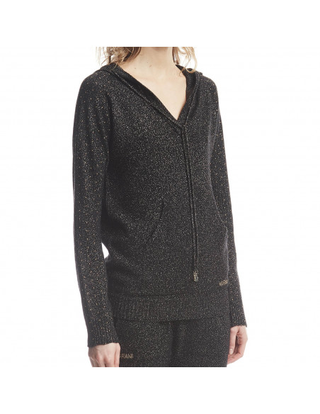 FELPA IN MAGLIA LUREX CON BORCHIETTE