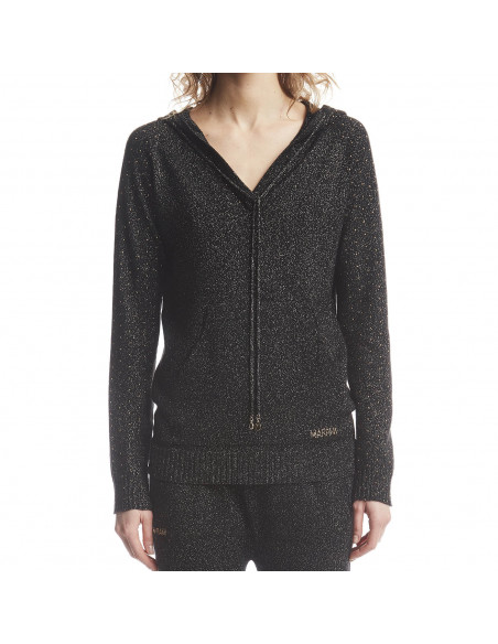 FELPA IN MAGLIA LUREX CON BORCHIETTE