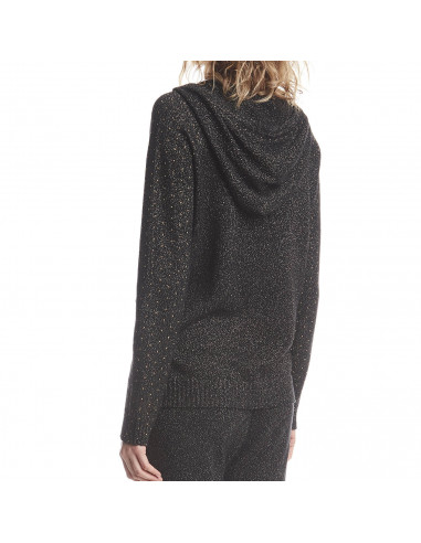FELPA IN MAGLIA LUREX CON BORCHIETTE