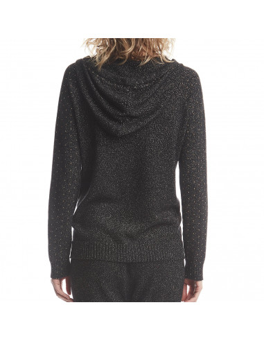 FELPA IN MAGLIA LUREX CON BORCHIETTE