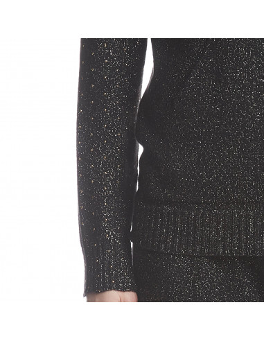 FELPA IN MAGLIA LUREX CON BORCHIETTE