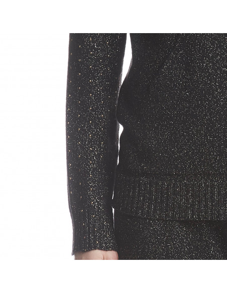 FELPA IN MAGLIA LUREX CON BORCHIETTE