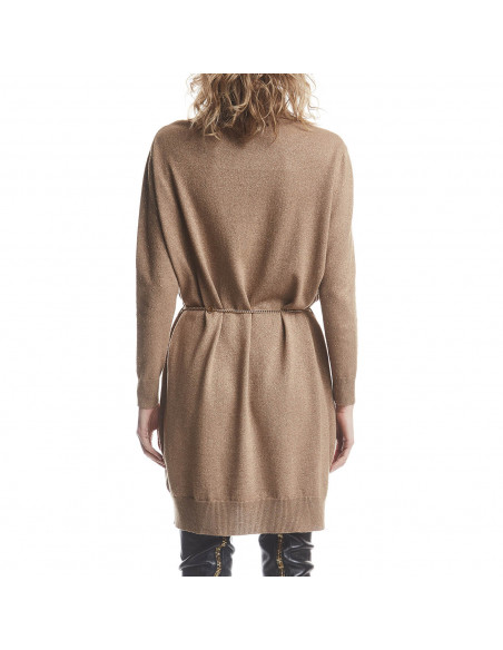 ABITO DOLCEVITA IN MAGLIA LUREX  CON CINTURA CATENA