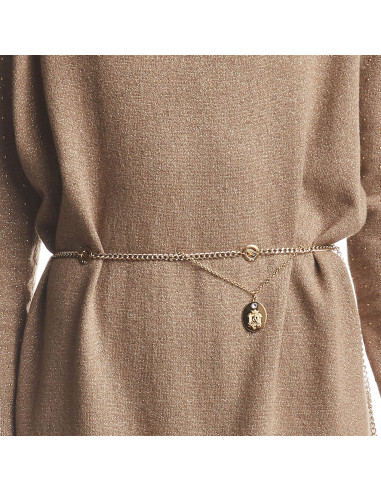 ABITO DOLCEVITA IN MAGLIA LUREX  CON CINTURA...