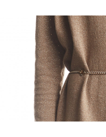 ABITO DOLCEVITA IN MAGLIA LUREX  CON CINTURA CATENA