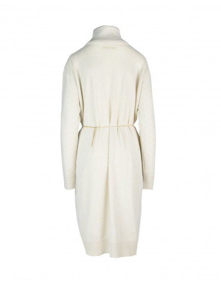 ABITO DOLCEVITA IN MAGLIA LUREX  CON CINTURA CATENA