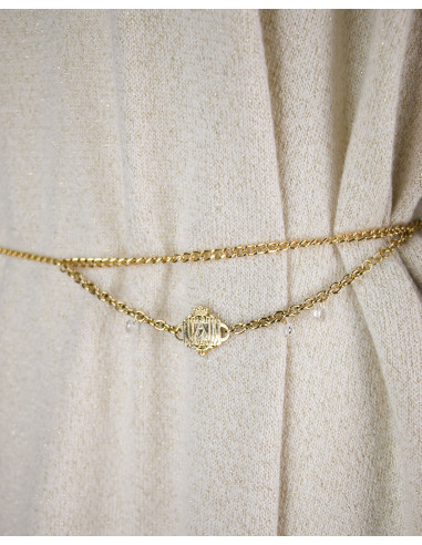 ABITO DOLCEVITA IN MAGLIA LUREX  CON CINTURA...