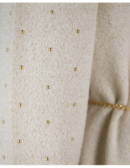 ABITO DOLCEVITA IN MAGLIA LUREX  CON CINTURA CATENA