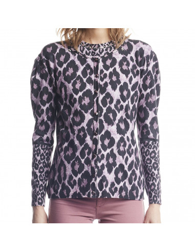 CARDIGAN MACULATO CON STRASS