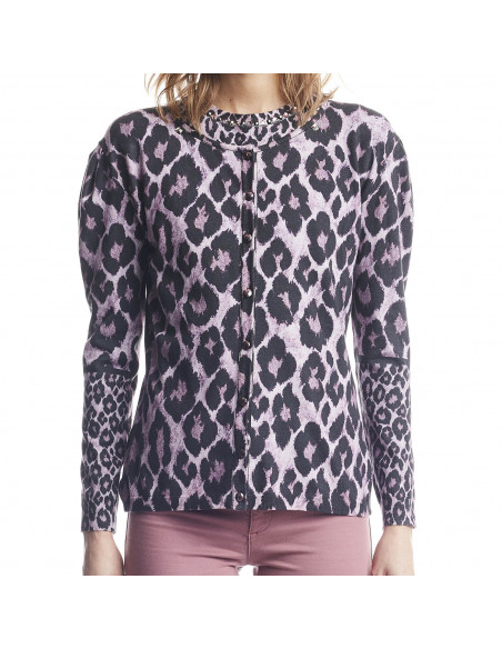 CARDIGAN MACULATO CON STRASS