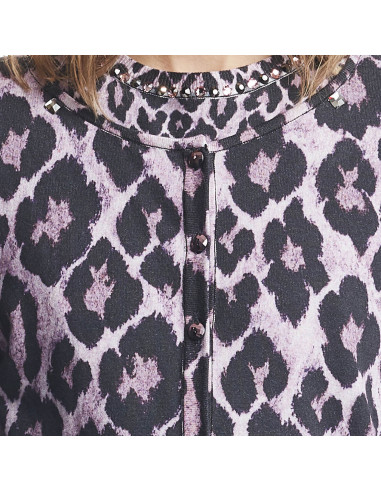 CARDIGAN MACULATO CON STRASS