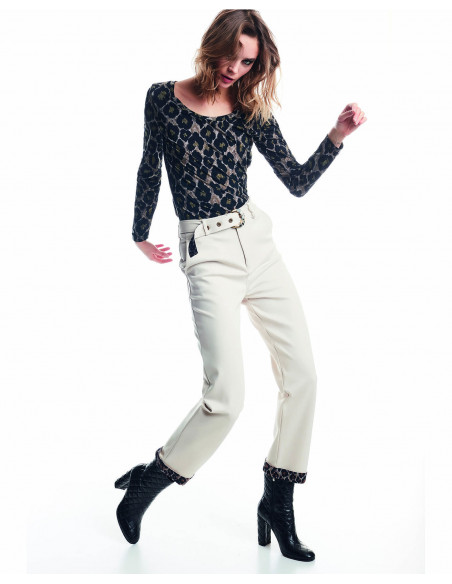 T-SHIRT TECNICA MACULATA CON POLSI JEWEL