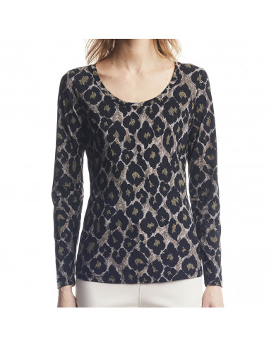 T-SHIRT TECNICA MACULATA CON POLSI JEWEL