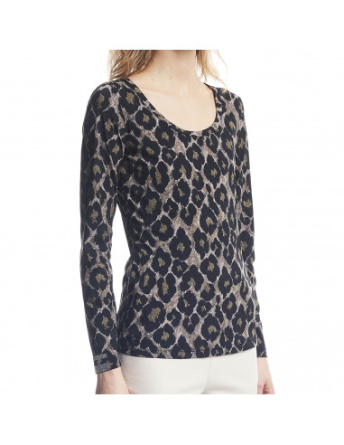 T-SHIRT TECNICA MACULATA CON POLSI JEWEL
