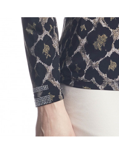 T-SHIRT TECNICA MACULATA CON POLSI JEWEL