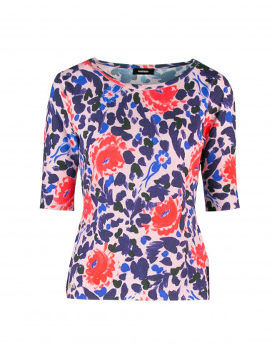 MAGLIA MANICA CORTA STAMPA FIORE