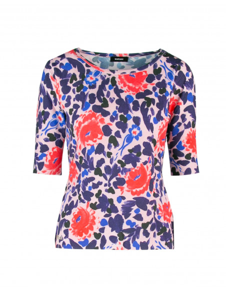 MAGLIA MANICA CORTA STAMPA FIORE