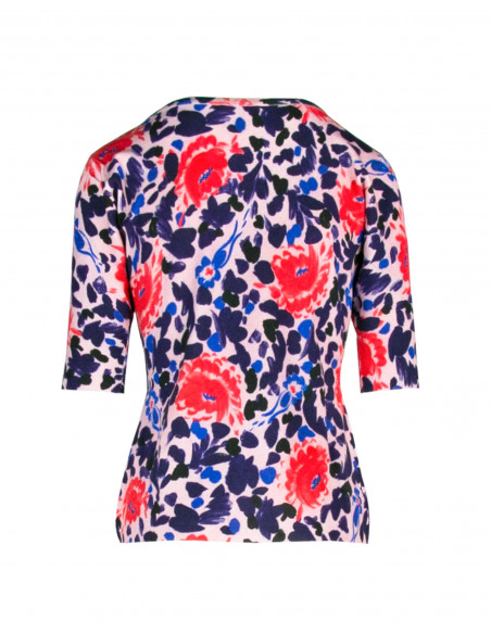 MAGLIA MANICA CORTA STAMPA FIORE