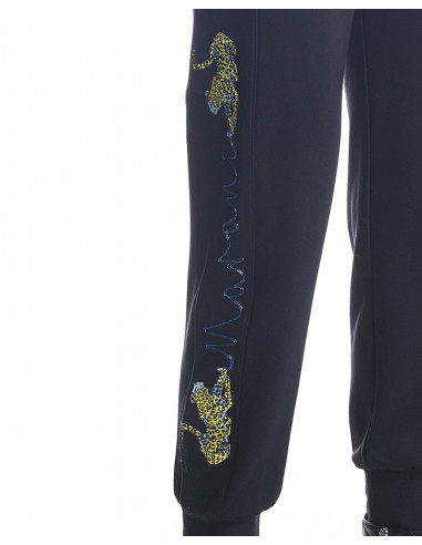 JOGGING IN FELPA CON RICAMO LEOPARDINI