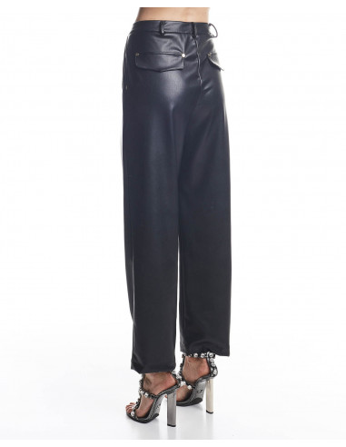PANTALONE ECOPELLE CON PENCES