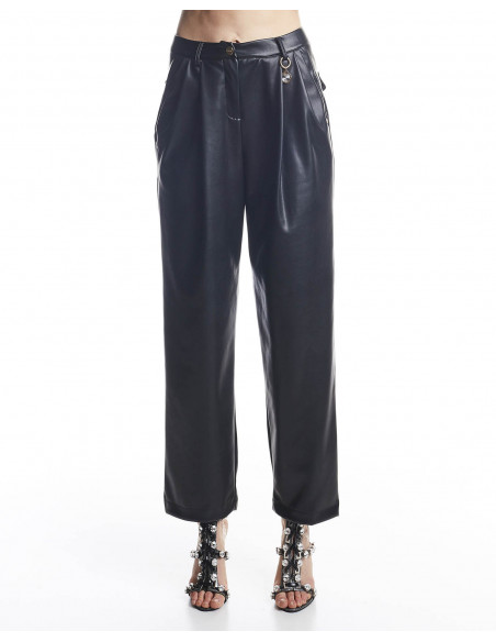 PANTALONE ECOPELLE CON PENCES