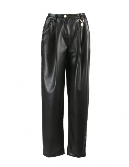PANTALONE ECOPELLE CON PENCES