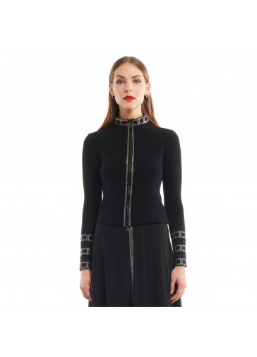 CARDIGAN C/LAMPO + APPLICAZIONE