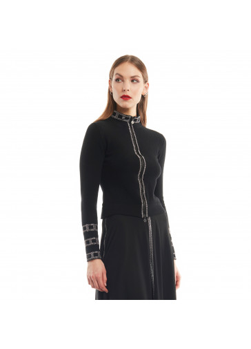 CARDIGAN C/LAMPO + APPLICAZIONE 2