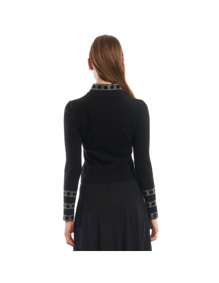 CARDIGAN C/LAMPO + APPLICAZIONE