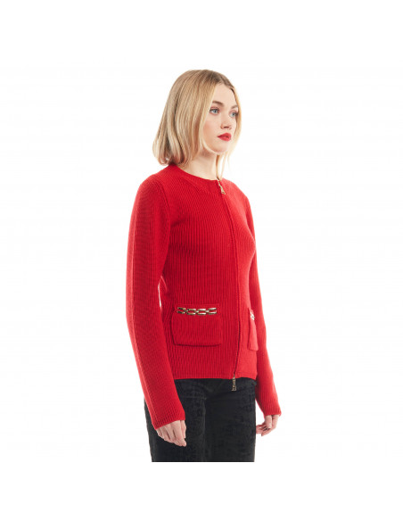 CARDIGAN PUNTO PANNOCCHIA C/RIC CATENE