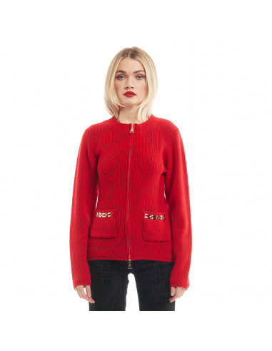 CARDIGAN PUNTO PANNOCCHIA C/RIC CATENE