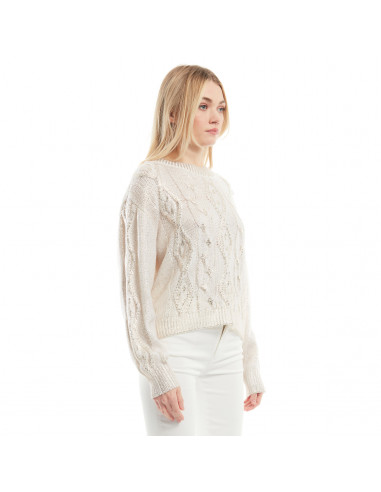 MAGLIA C/TRECCE LAMINATA