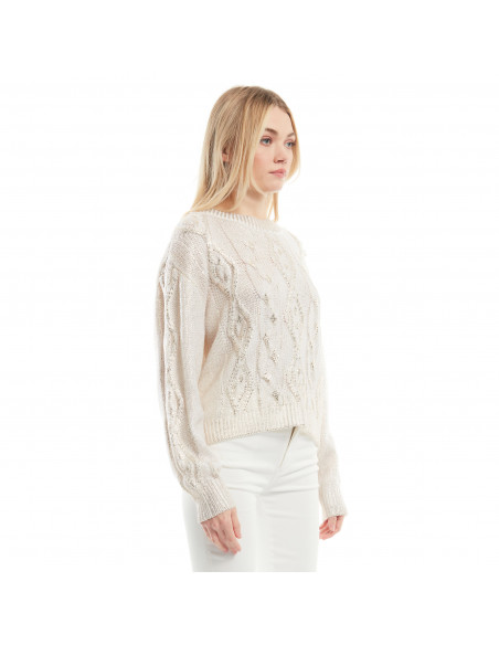 MAGLIA C/TRECCE LAMINATA