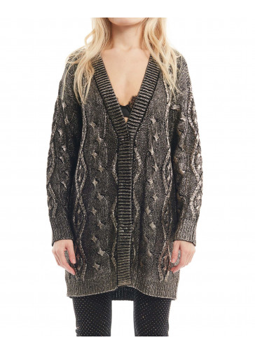 CARDIGAN TRECCE LAMINATE