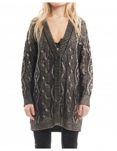 CARDIGAN TRECCE LAMINATE