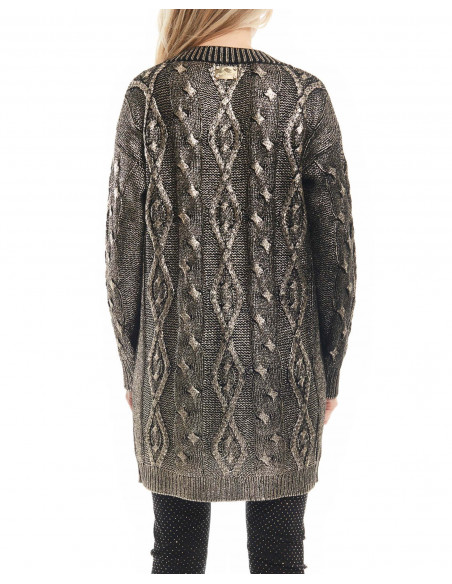 CARDIGAN TRECCE LAMINATE