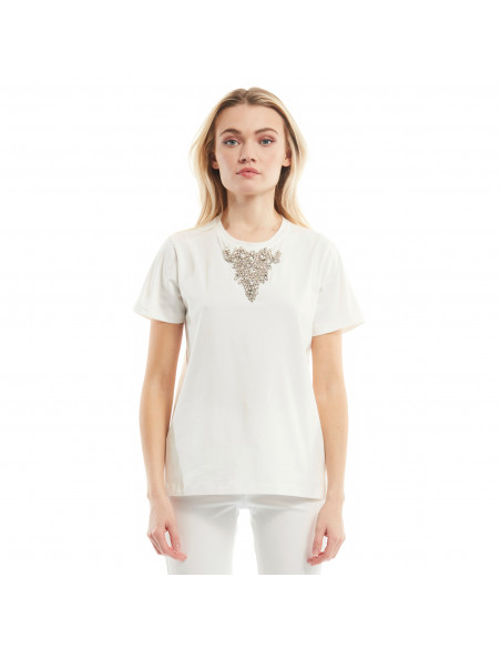 T-SHIRT M/C CON RICAMO