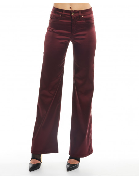 PANTALONE LARGO IN RASO LUCIDO