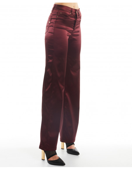PANTALONE LARGO IN RASO LUCIDO