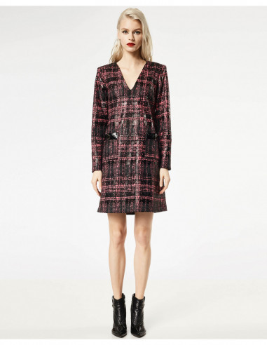 ABITO ST TARTAN C/INSERTI IN VERNICE