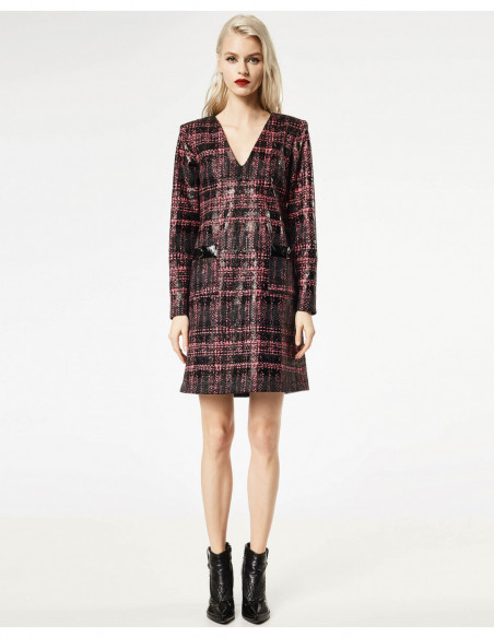 ABITO ST TARTAN C/INSERTI IN VERNICE