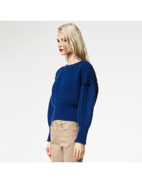 MAGLIA CROPPED ALPACA CON RICAMO