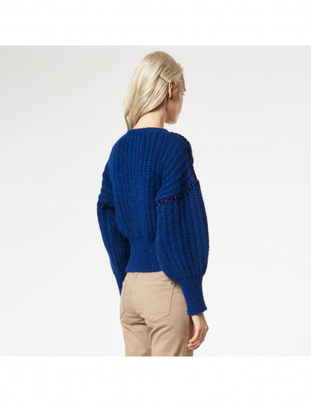 MAGLIA CROPPED ALPACA CON RICAMO