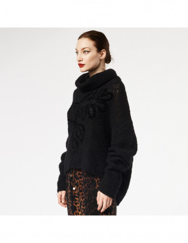 MAGLIA OVER IN ALPACA C/RICAMO