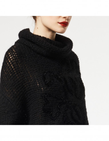 MAGLIA OVER IN ALPACA C/RICAMO
